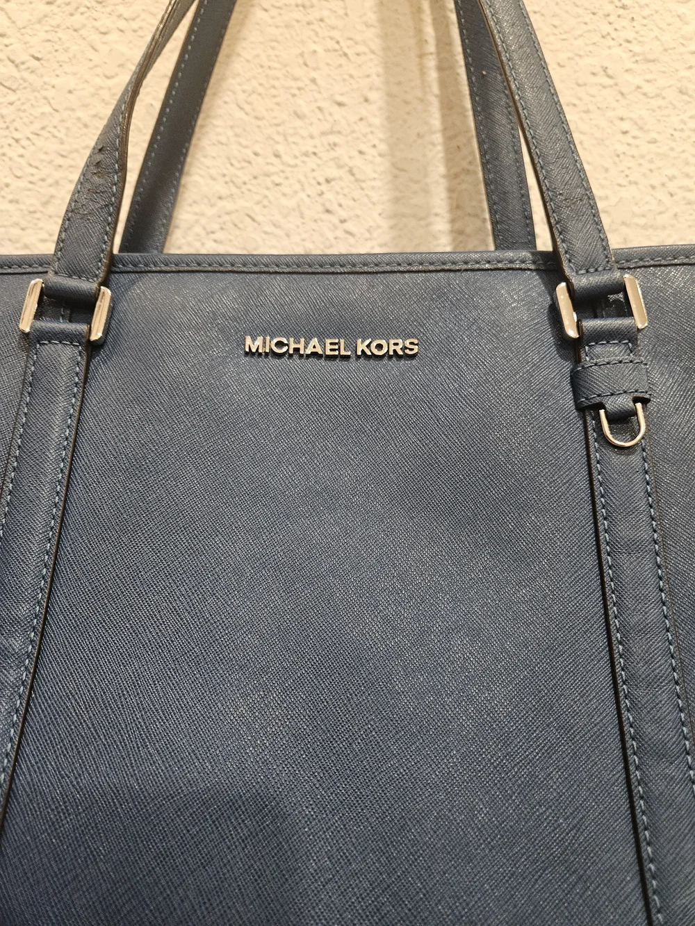 MICHAEL Michael Kors Sady Large Multi-Functional Top Zip Tote Bag Navy Saffiano